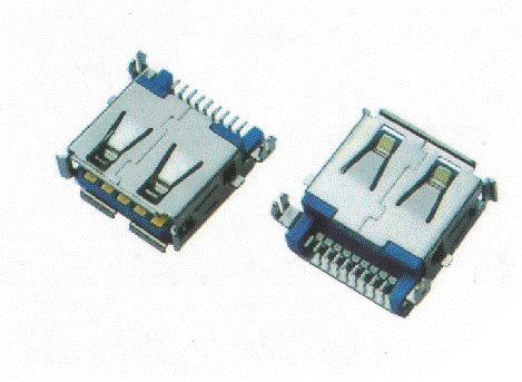 USB3.0 AF sinker SMT H = 3.5mm TYPE shell curling harpoon feet